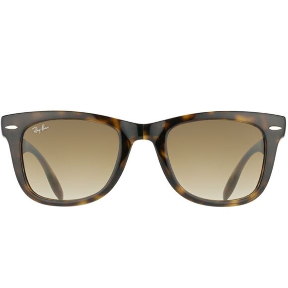 New Ray Ban RB 4105 Folding Wayfarer 710/51 Light Havan Plastic Sunglasses 54mm - Picture 2 of 3